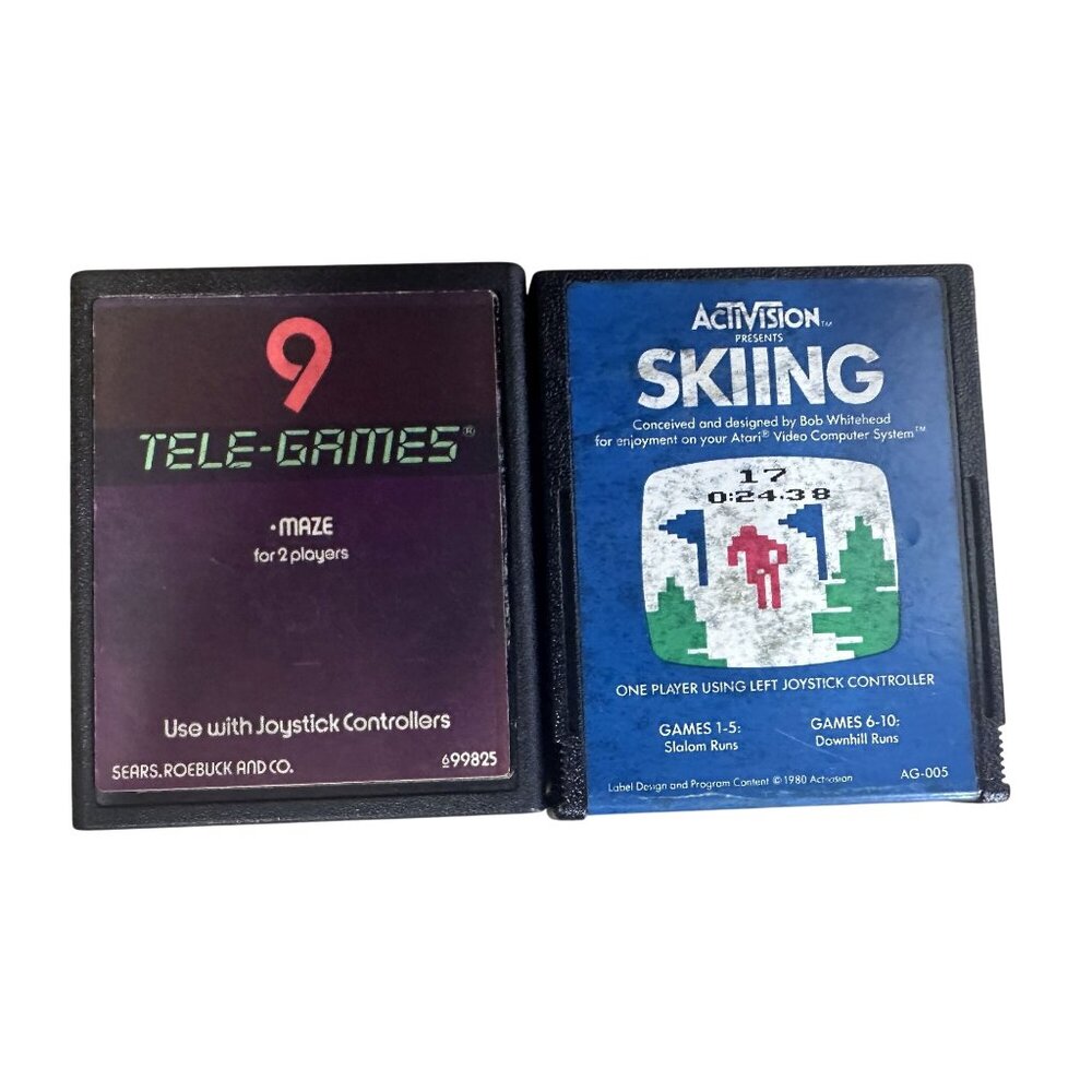 Vintage Atari 2600 Games 2 Games 9 Tele-Games & Skiing
